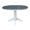 International Concepts Round 36 in Rd Extension Dining Table, 4 Emily Chairs, White/Heather Gray, 36 W, 48 L, 30.1 in H K05-36RXT-27B-C617-4 - alternate 4